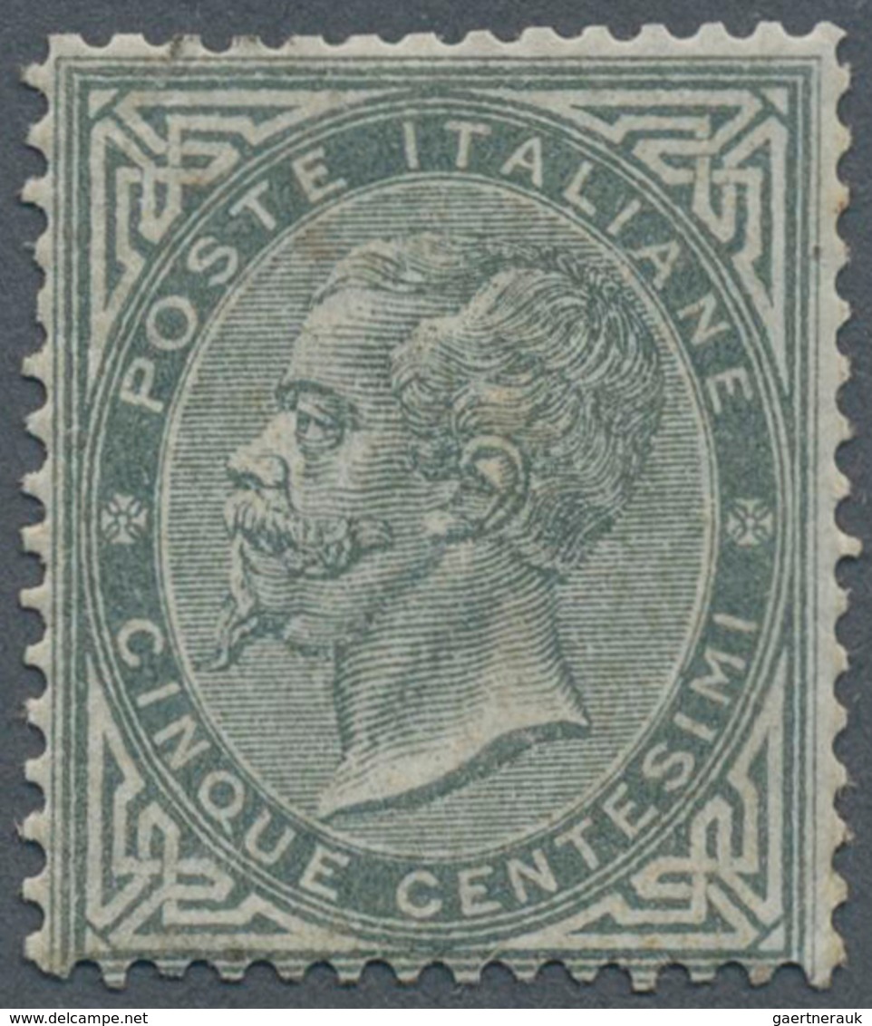 Italien: 1863, 5c. Greyish Olive, London Printing, Fresh Colour, Good Centering, Normally Perforated - Neufs