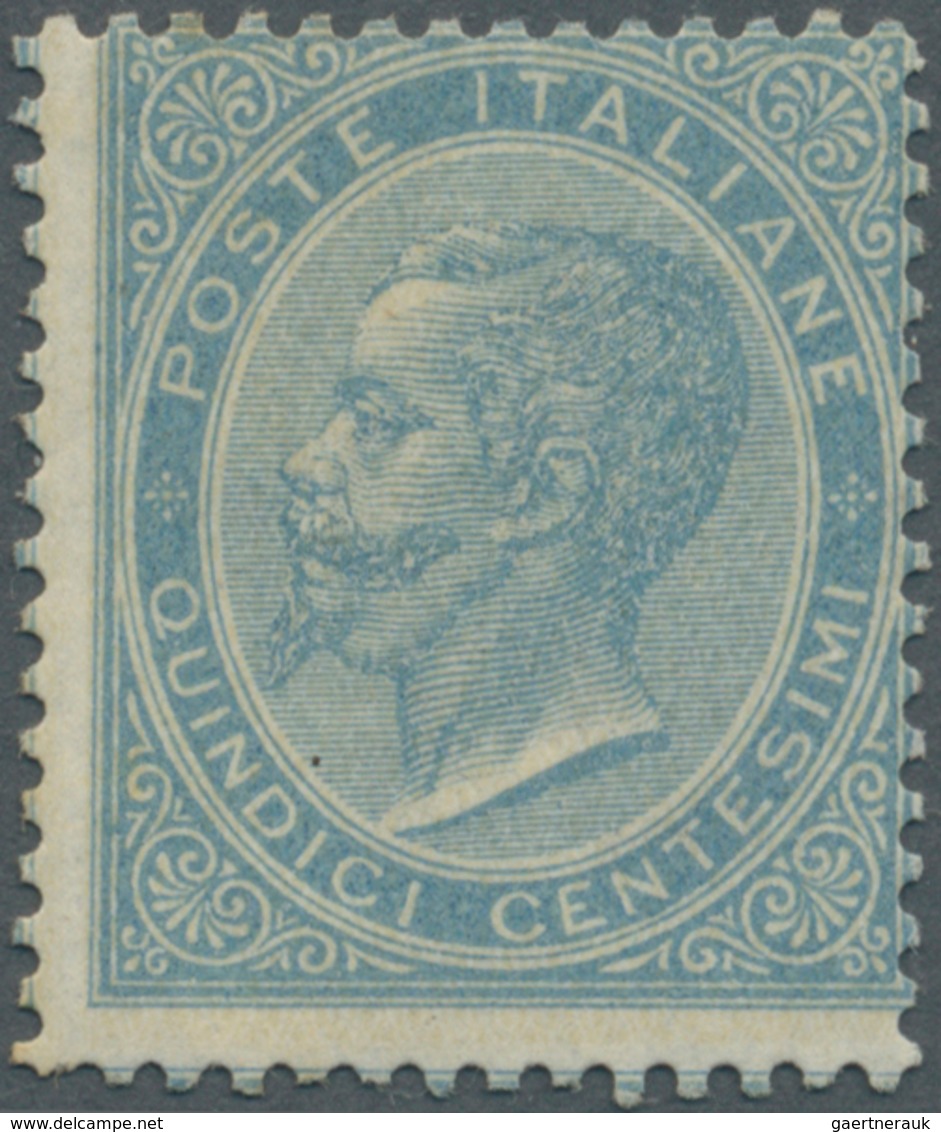 Italien: 1863, 15c. Blue, London Printing, Fresh Colour, Normally Perforated With Short Lower Left P - Neufs