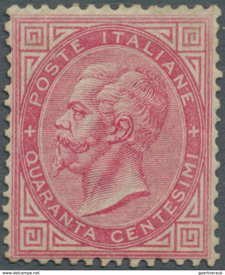 Italien: 1863, 40c. Rose Carmine, Mint Regummed, Fine And Fresh, Michel Catalogue Value 4.500,- Euro - Neufs