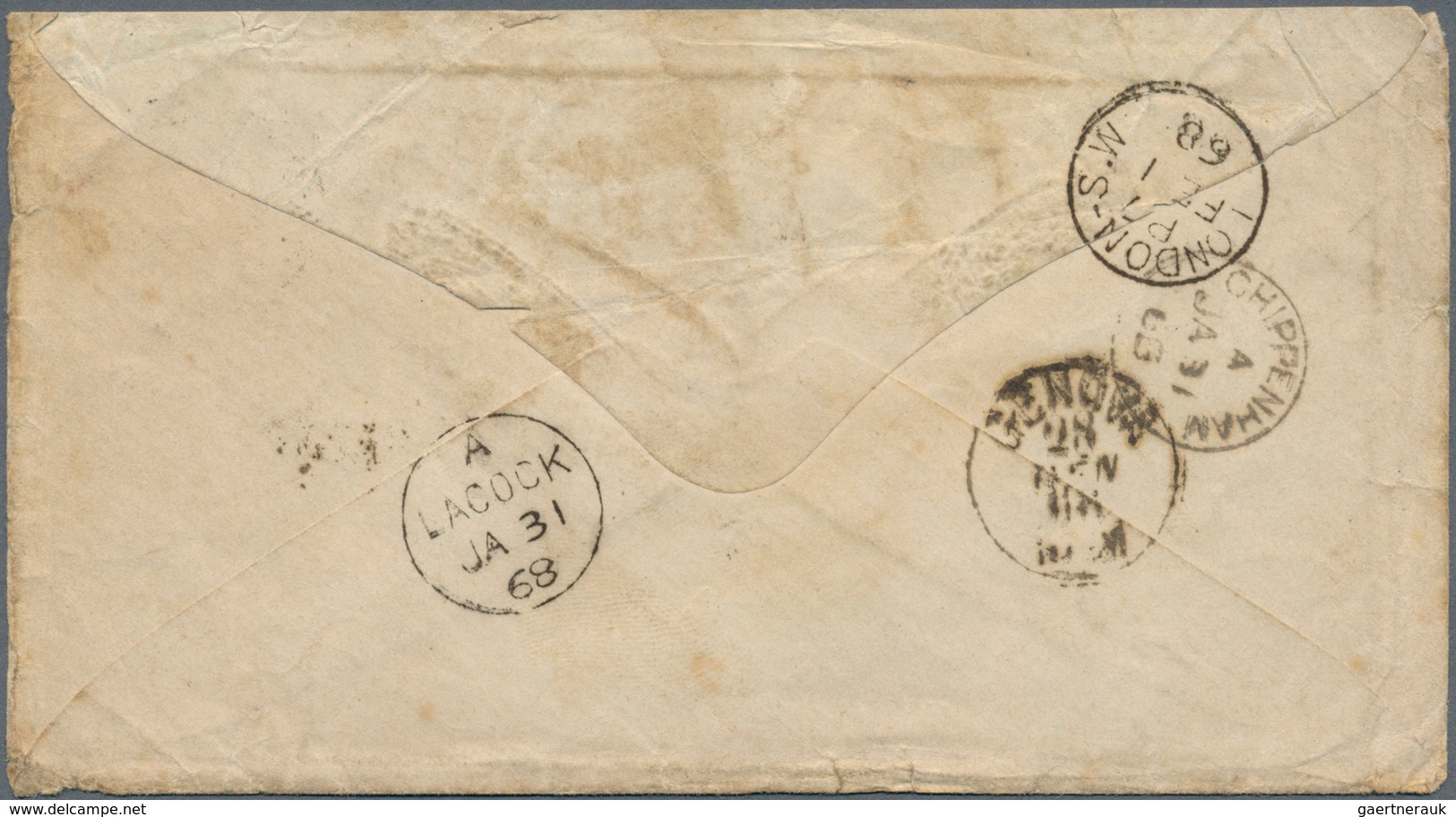 Italien: 1868, MIXED FRANKING ITALIA-GREAT BRITAIN: An Envelope Bearing Italian Victor Emanuel 60 C - Mint/hinged