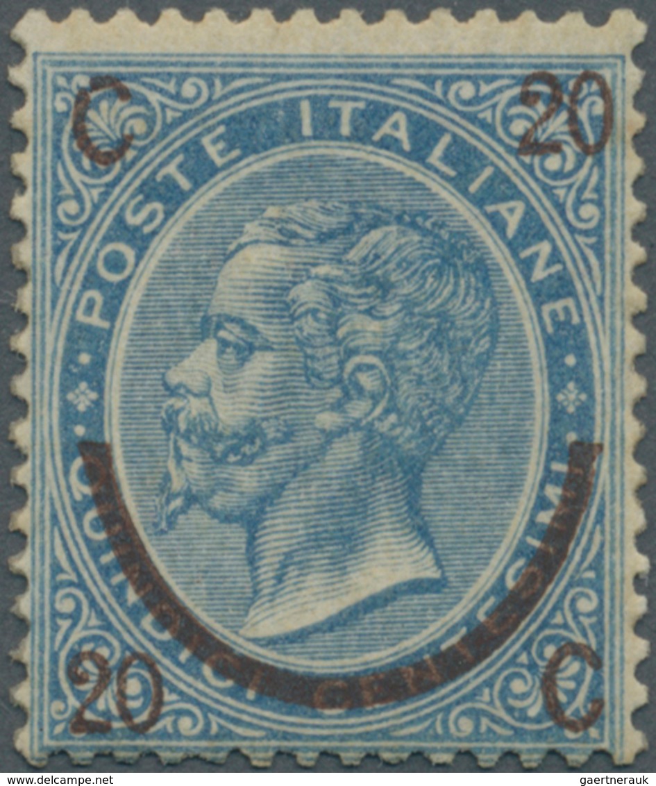 Italien: 1865, 20c. On 15c. Blue, Type II, Fresh Colour, Well Perforated, Mint Original Gum, Signed - Mint/hinged