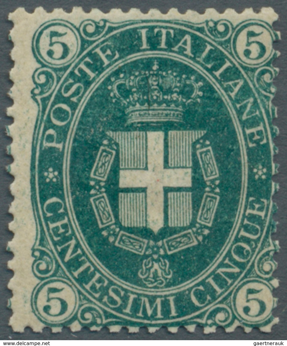 Italien: 1889, 5c. Green Unmounted Mint (with Attractive Offset Of Colour), Signed And Certificate S - Mint/hinged