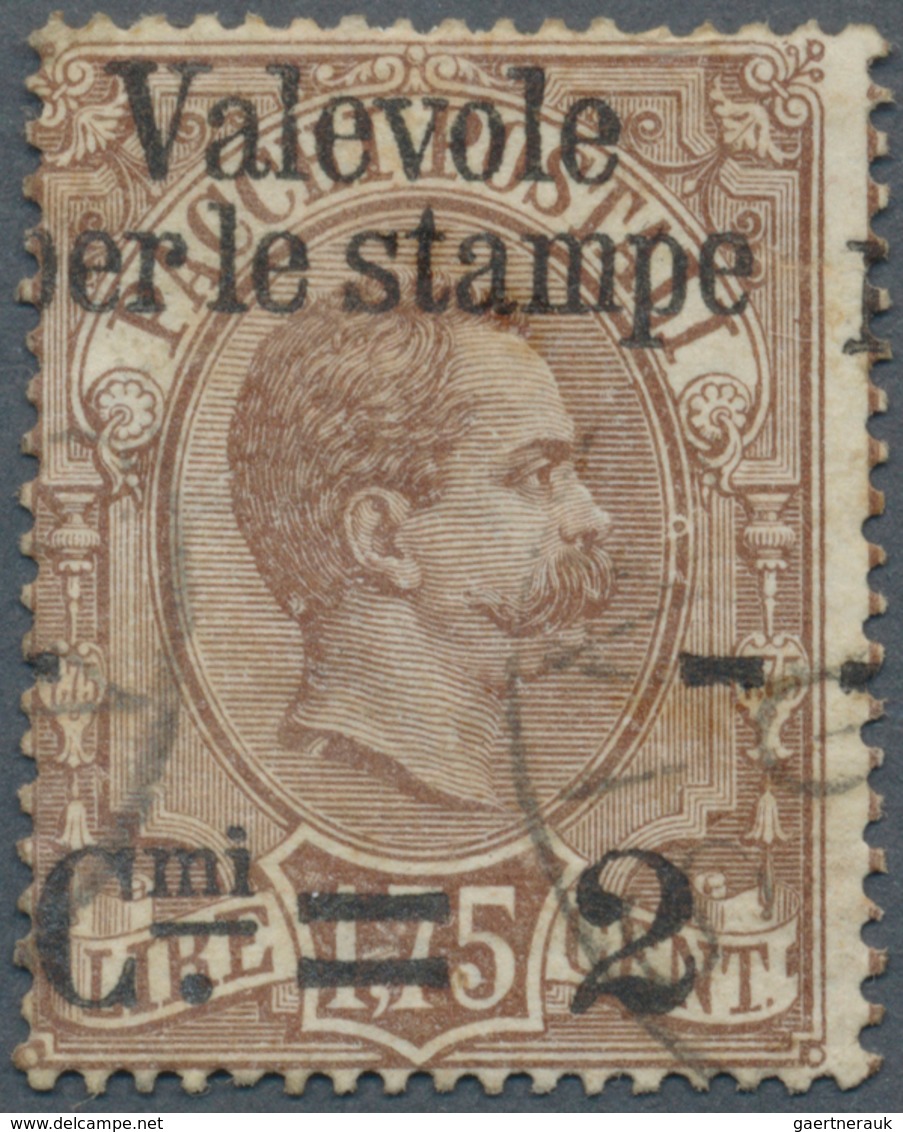Italien: 1890, 2 C On 1,75 L Used, Overprint Shifted To The Left. - Mint/hinged