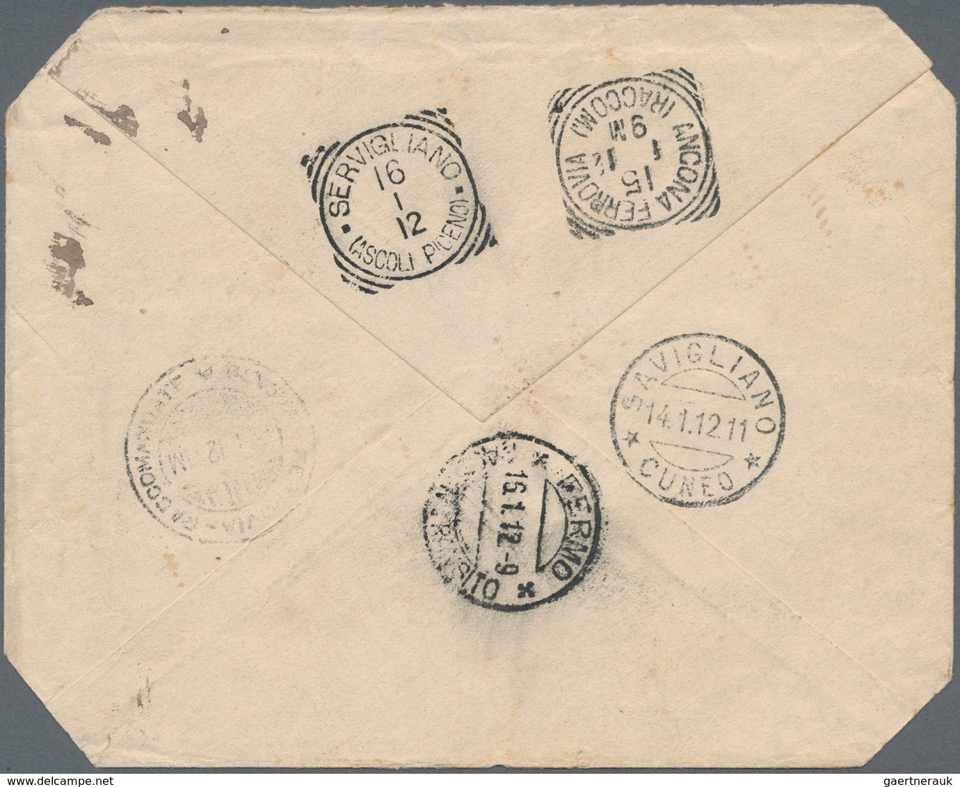 Italien: 1912. Registered Letter At Reduced Postage For Sending Debt Bonds Of Republic Of San Marino - Mint/hinged