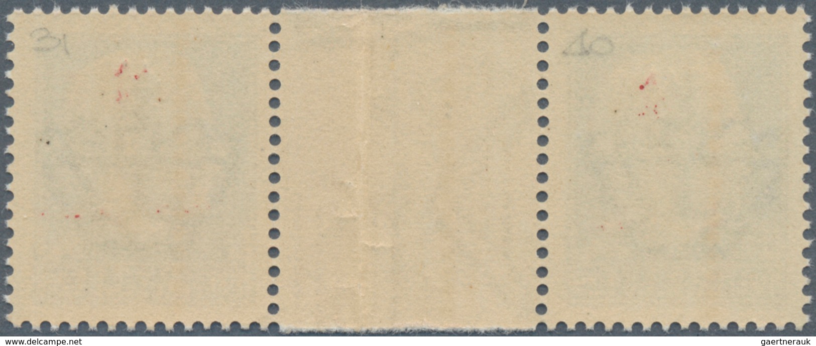 Italien: 1944, Rep.Scociale, 1.25l. Blue With Albino Impression Of Fascies, Horizontal Gutter Pair, - Mint/hinged