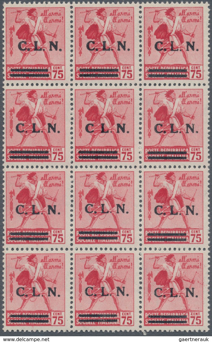 Italien: 1944, C.L.N. TORINO Local Issue, 20 C To 75 C "Monumenti Distrutti", With Horizontal Ovp Si - Mint/hinged