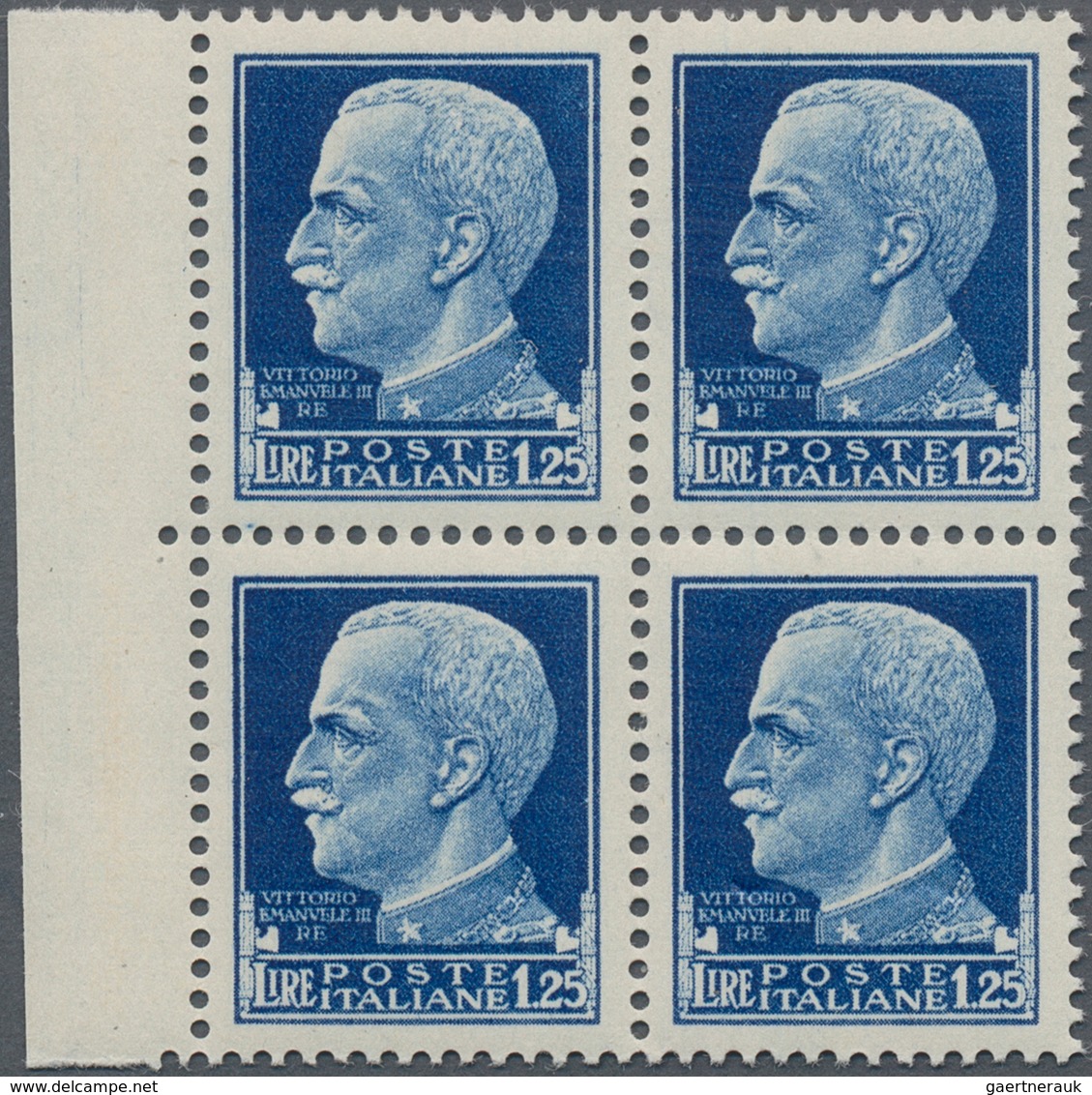 Italien: 1944, Rep.Sociale, Firenze Issue, 1.25l. Blue With Albino Print Of Fascies, Left Marginal B - Mint/hinged