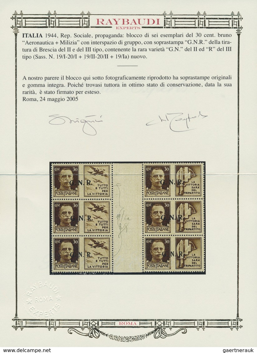 Italien - Militärpostmarken: Nationalgarde: 1944, G.N.R. Overprints On "propaganda Di Guerra", Bresc - Autres & Non Classés