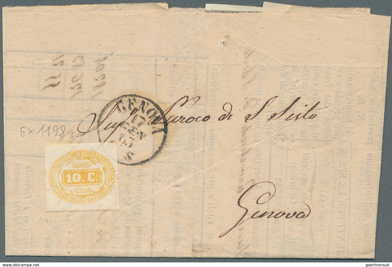 Italien - Portomarken: 1863/1868 Five Letters With Non Canceled Porto Stamps (clearly Visible Differ - Taxe