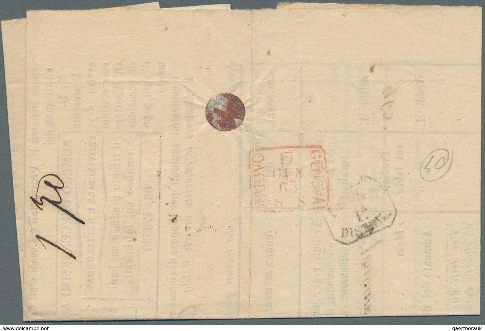 Italien - Portomarken: 1863/1868 Five Letters With Non Canceled Porto Stamps (clearly Visible Differ - Taxe