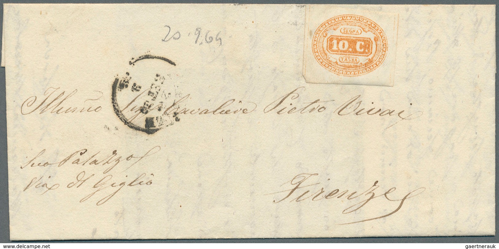 Italien - Portomarken: 1863/1868 Five Letters With Non Canceled Porto Stamps (clearly Visible Differ - Postage Due