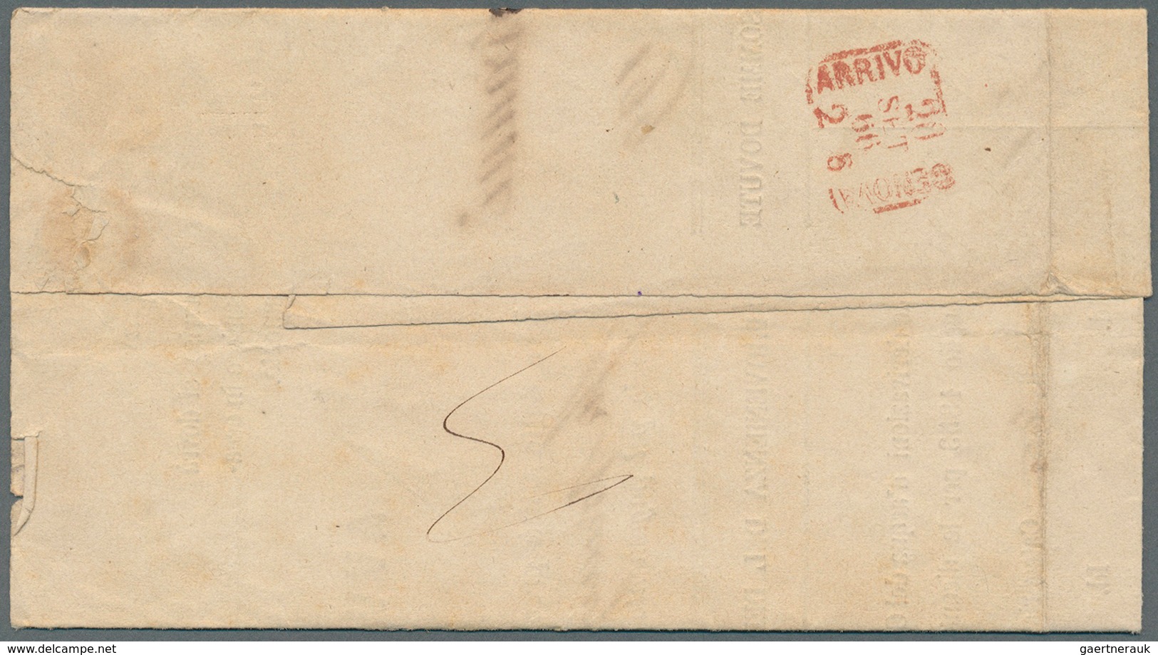 Italien - Portomarken: 1863/1868 five letters with non canceled porto stamps (clearly visible differ