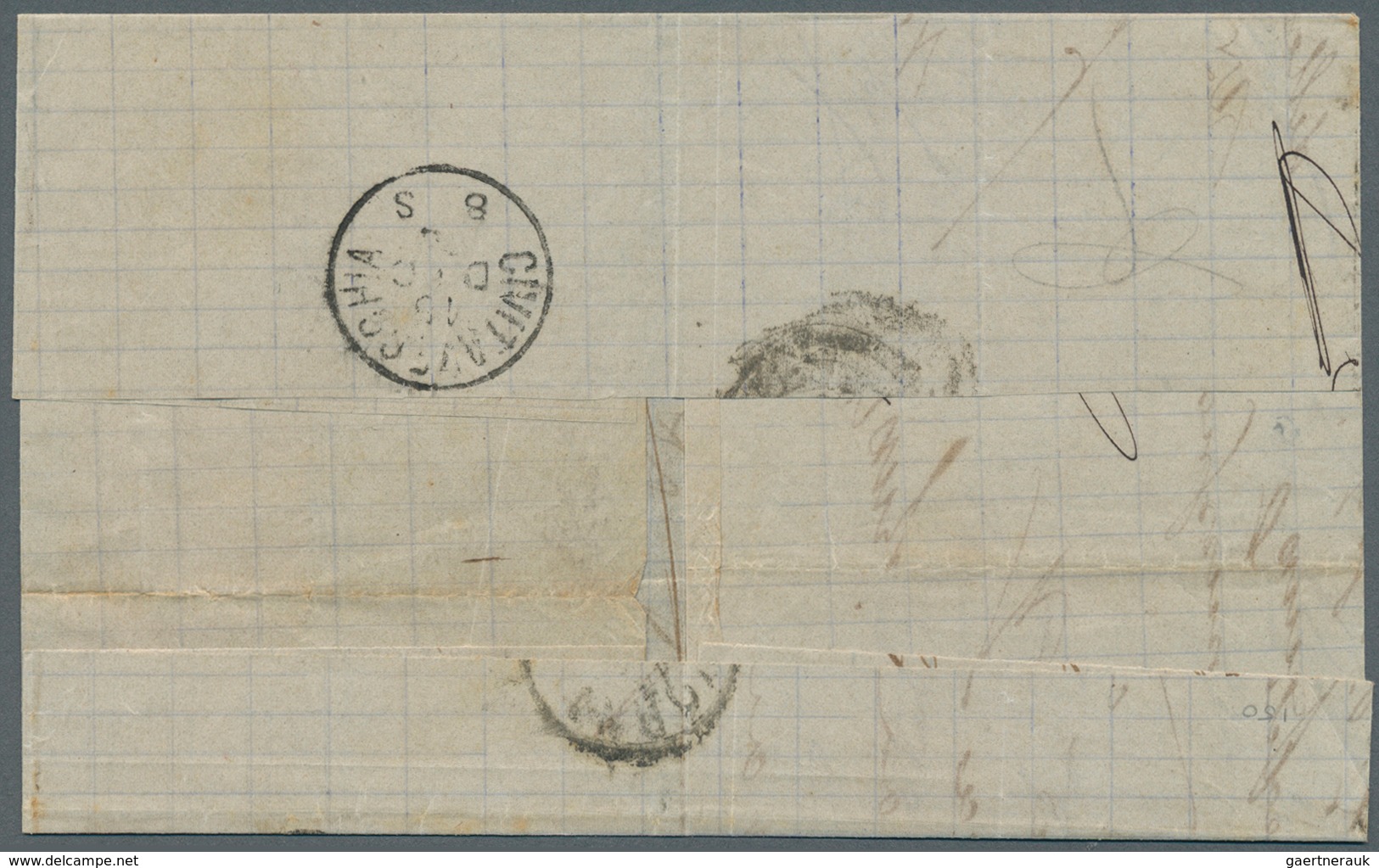 Italien - Portomarken: 1874, 5c. Ocre/carmine And 30c. Ocre/carmine On Incoming Lettersheet From Mar - Taxe