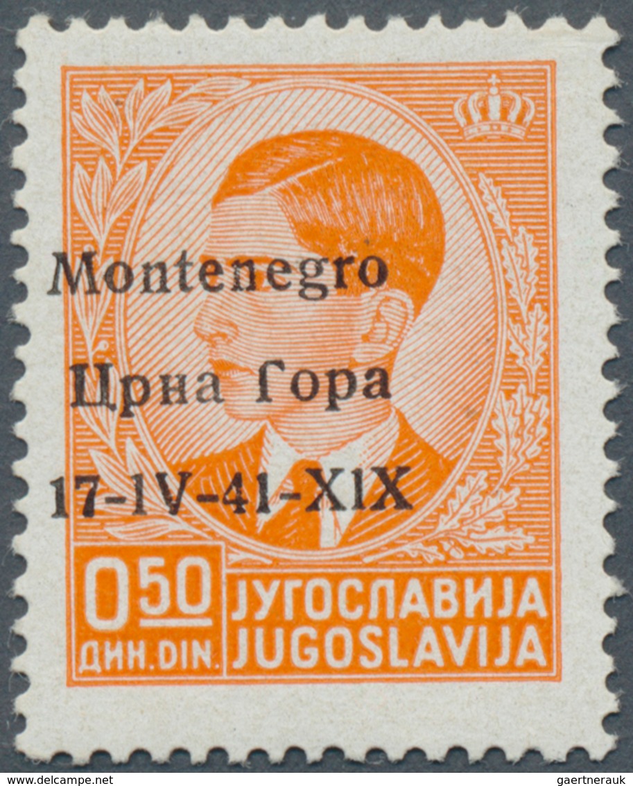 Italienische Besetzung 1941/43 - Montenegro: 1941, 50p. Orange With Black Bilingual Overprint, Not I - Montenegro