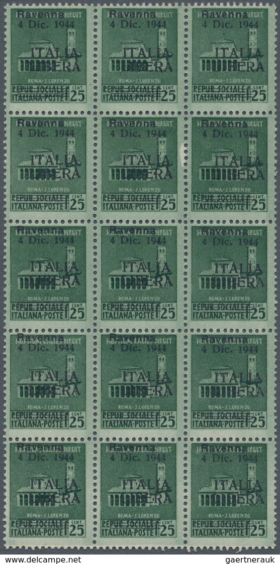 Italien - Lokalausgaben 1944/45 - Ravenna: 1944, 25 C Dark Green, Ovp "Ravenna 4 Dic. 1944 - ITALIA - Sonstige & Ohne Zuordnung