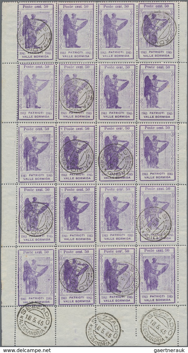 Italien - Lokalausgaben 1944/45 - Valle Bormida: 1945, 50 C Violet "Patrioti - Valle Bormida", Block - National Liberation Committee (CLN)