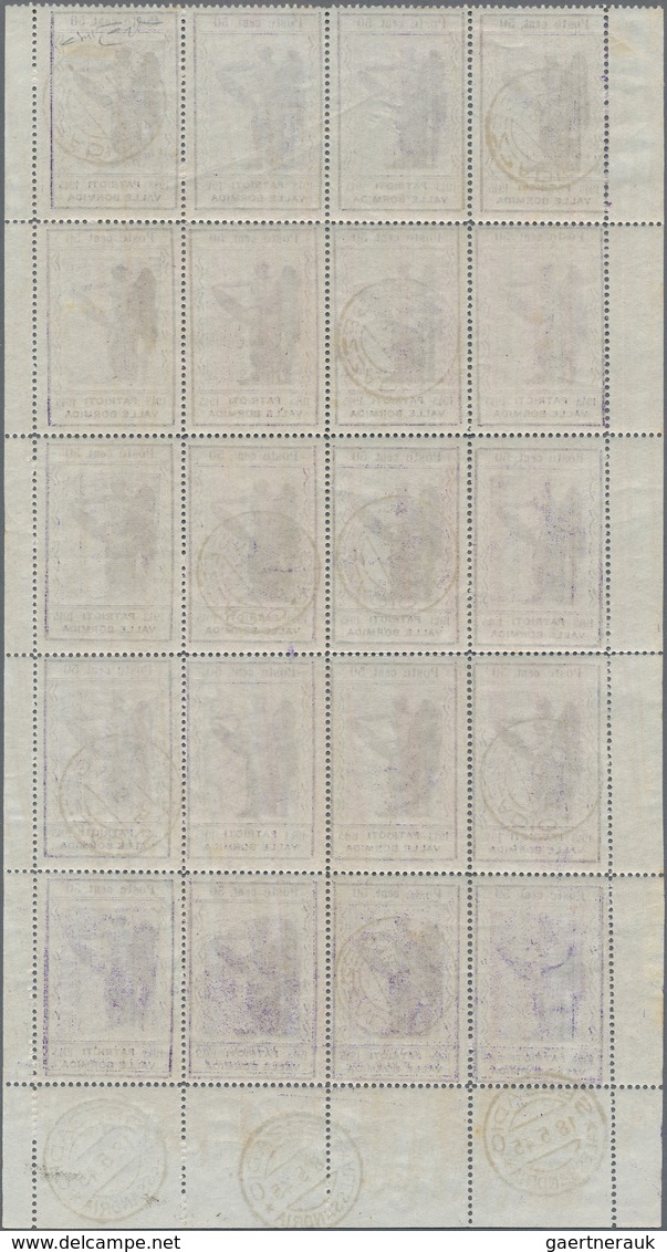 Italien - Lokalausgaben 1944/45 - Valle Bormida: 1945, 50 C Violet "Patrioti - Valle Bormida", Block - Nationales Befreiungskomitee