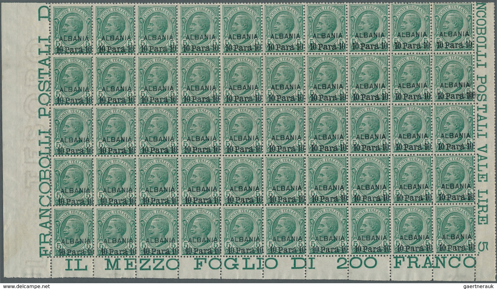 Italienische Post In Albanien: 1907, Victor Emanuel III. 5c. Green With Opt. ‚ALBANIA / 10 Para 10‘ - Albania