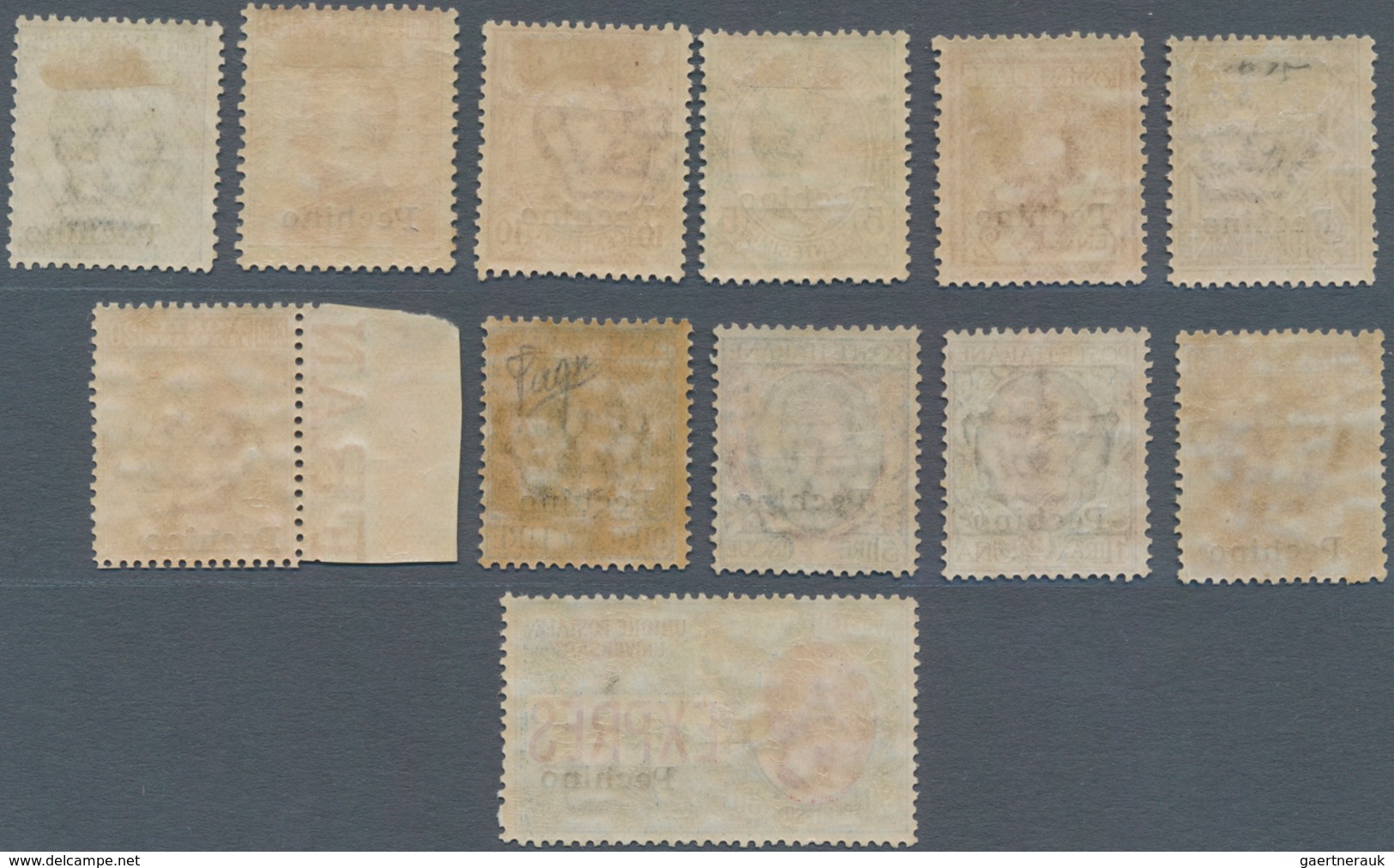 Italienische Post In China: 1917/1918, "Pechino" Overprints, 1c. To 10l. And 30c. Express Stamp, Set - Tientsin