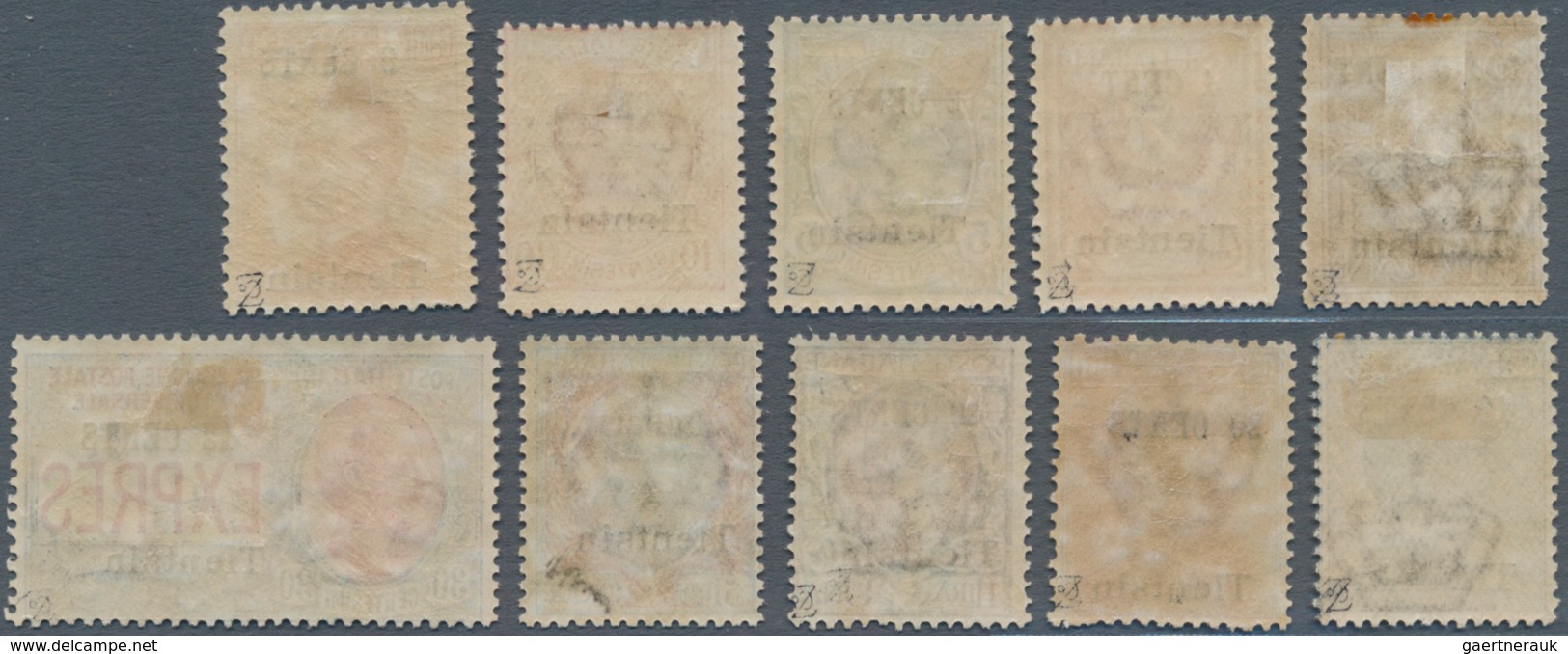 Italienische Post In China: 1918, Revaluation Overprints, Complete Set Of Ten Values Incl. Express S - Tientsin