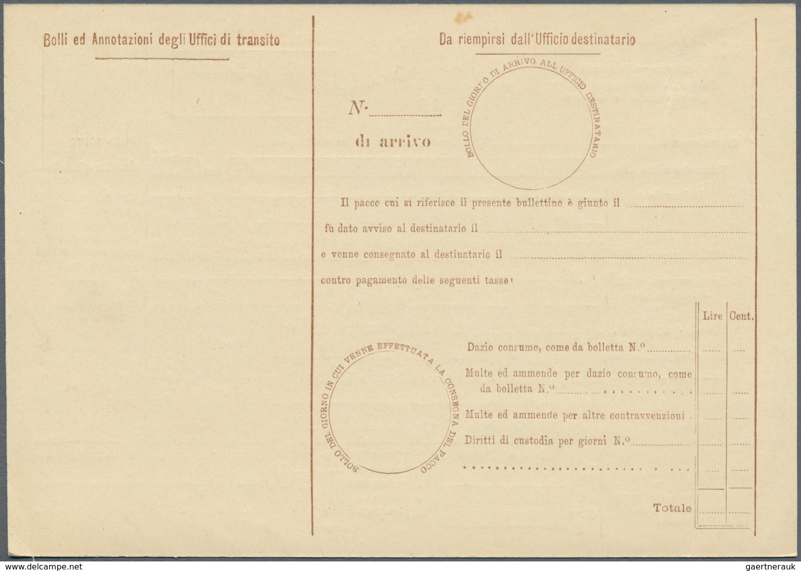 Italienische Post In Der Levante: 1908: Set Of Five Unused Postal Stationery Parcel Cards, Unused, R - Emissions Générales