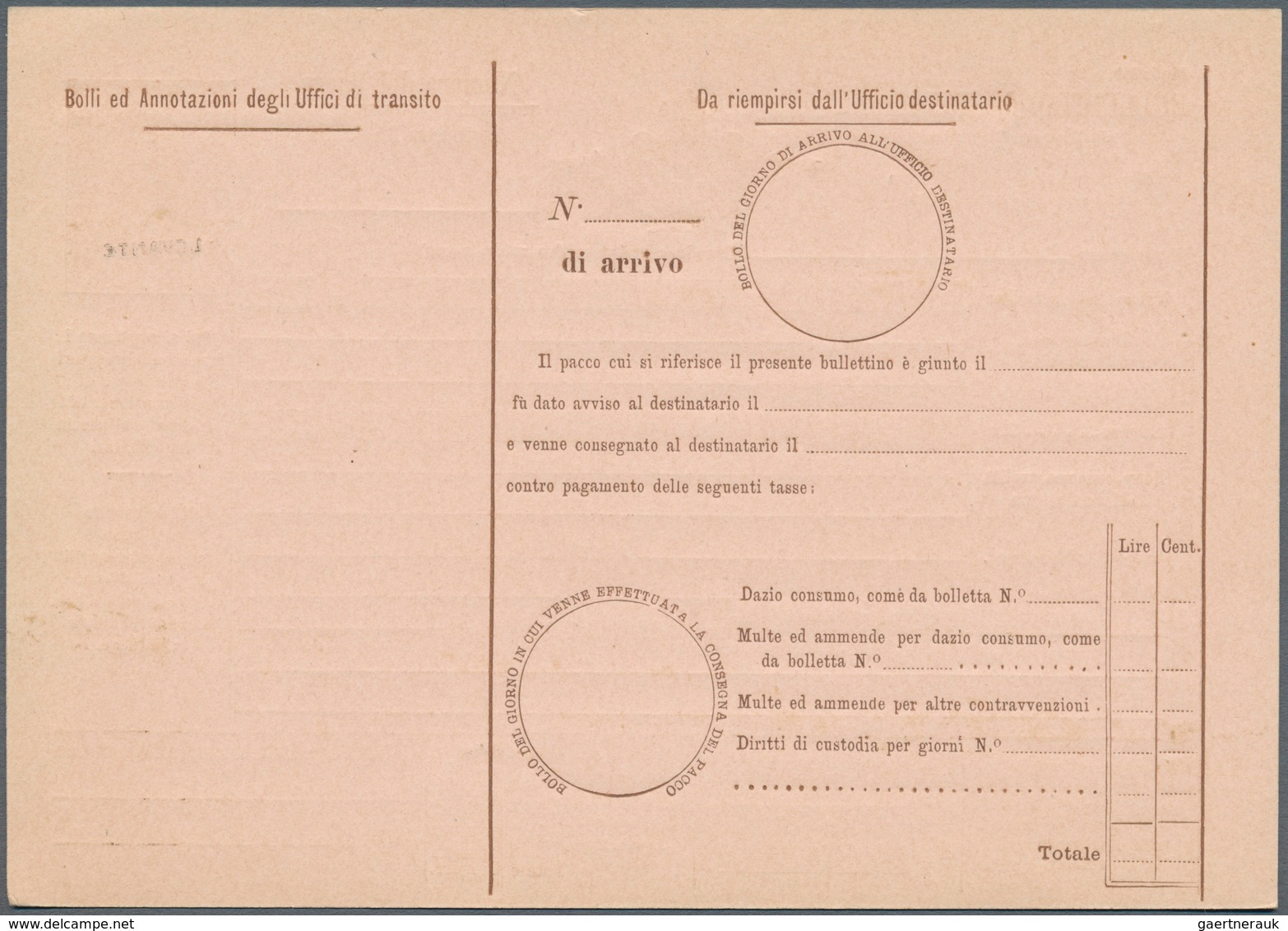 Italienische Post In Der Levante: 1908: Set Of Five Unused Postal Stationery Parcel Cards, Unused, R - Emissions Générales