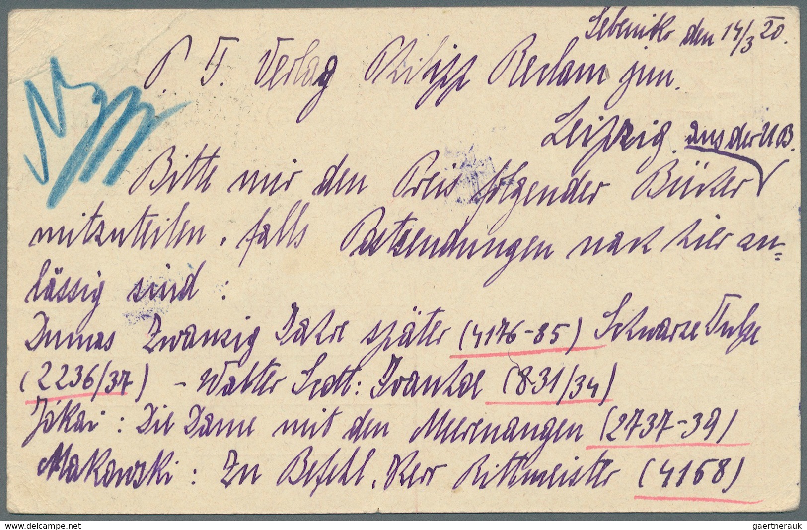 Italien - Ganzsachen: 1919, 14.3., Postal Stationery With Advertising "Pneumatici Michelin" And Over - Stamped Stationery