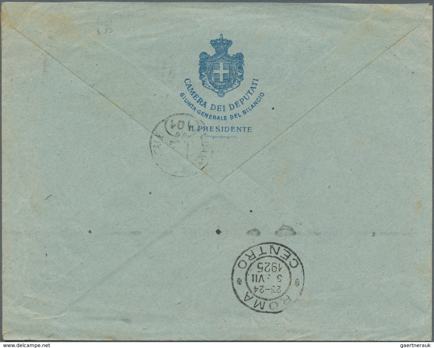 Italien - Stempel: "ROMA CAMERA DEL DEPUTATI" clear on two preprinting covers 1924 and 1925 (one "Il