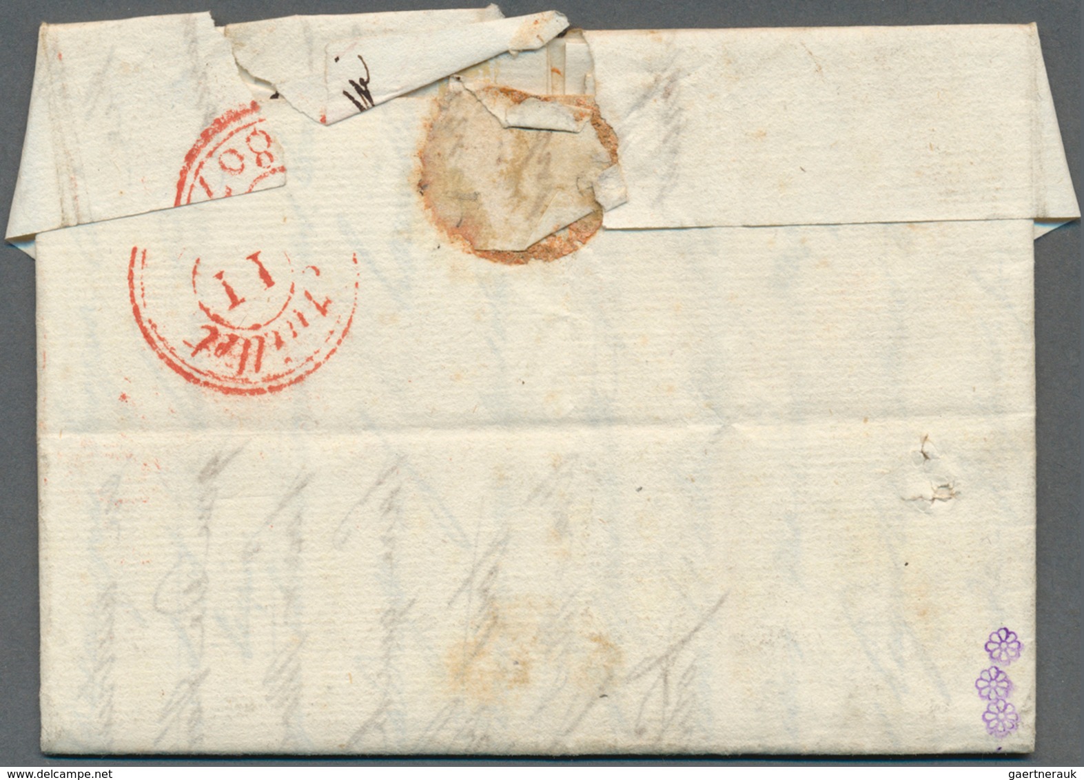 Italien - Französische Armeepost: 1806, "2EME CORPS GRANDE-ARMÉE", Slight Unclear In Red On Folded L - 1. ...-1850 Vorphilatelie