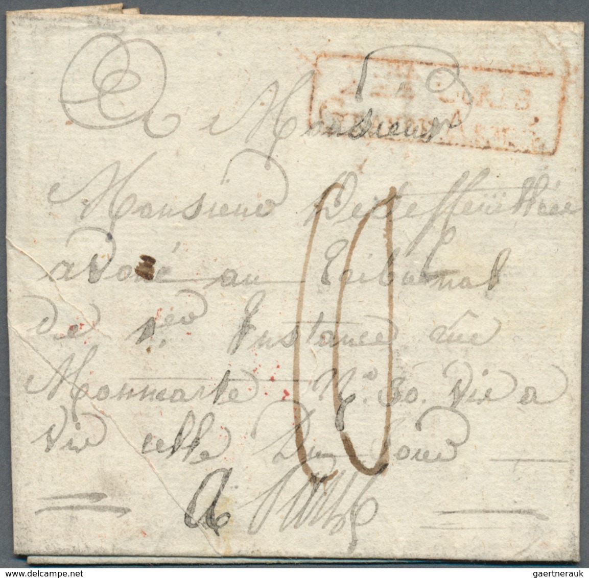 Italien - Französische Armeepost: 1807, "2EME CORPS GRANDE-ARMÉE", Slight Unclear In Red On Folded L - ...-1850 Préphilatélie