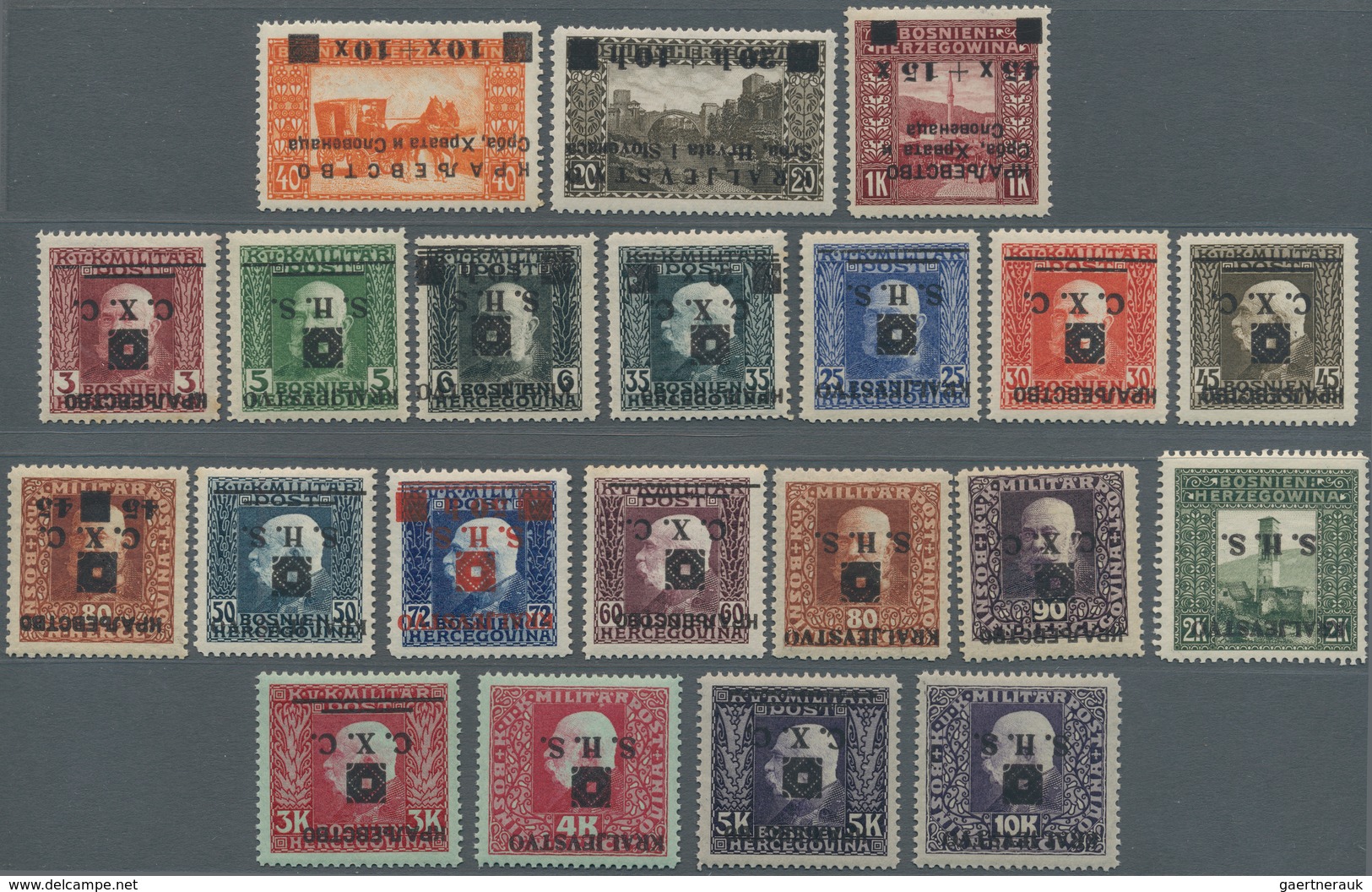 Jugoslawien: 1919, For The War-damaged And Postage Stamps, Each With Inverted Overprints, Completely - Unused Stamps