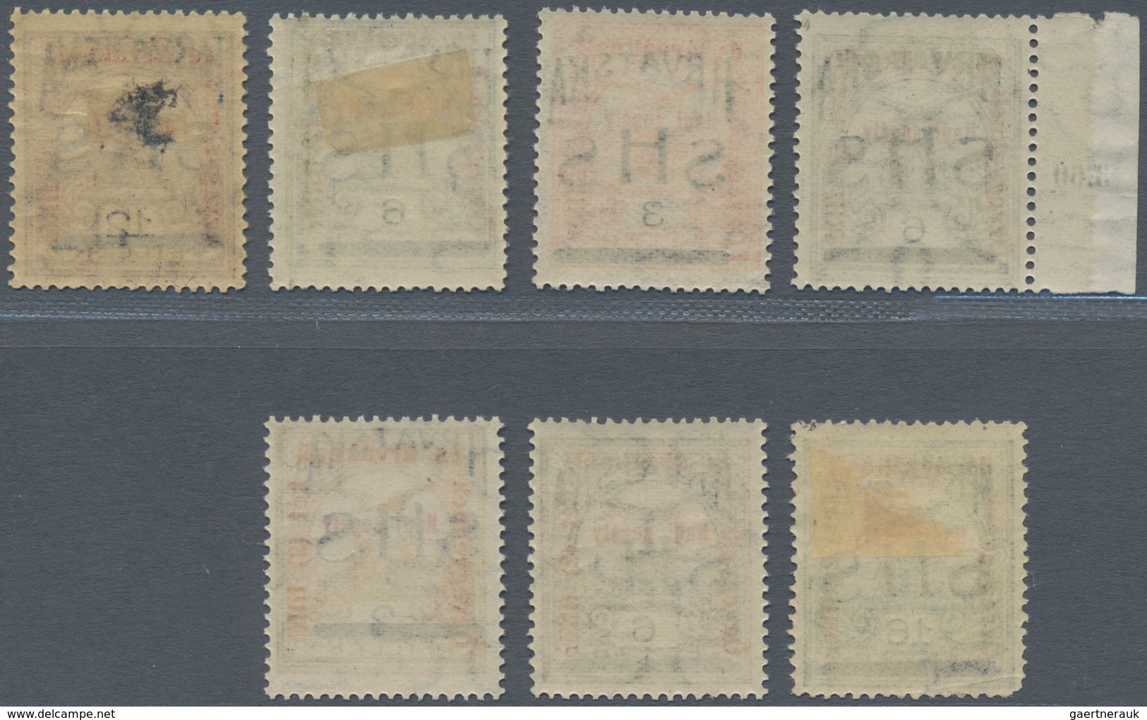 Jugoslawien: 1918, SHS Overprints, Issued Overprint In Blue Applied On Hungary War Charity Stamps, G - Ungebraucht