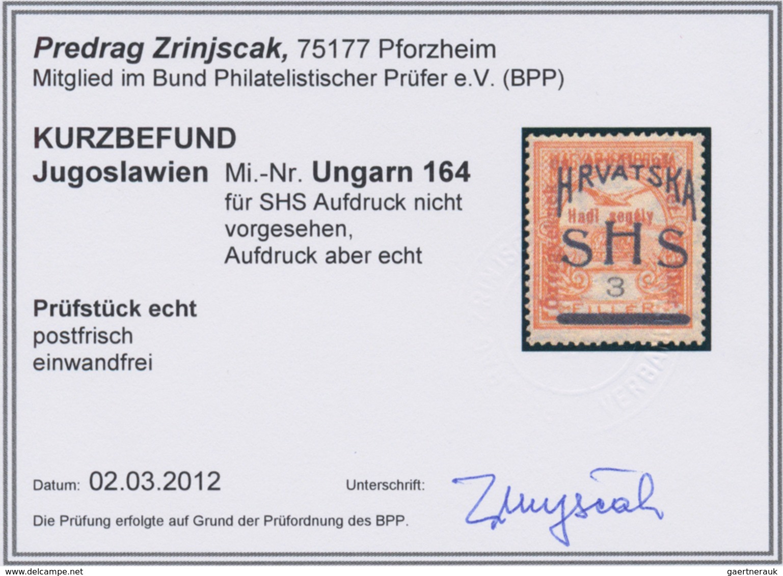 Jugoslawien: 1918, SHS Overprints, Issued Overprint In Blue Applied On Hungary War Charity Stamps, G - Unused Stamps