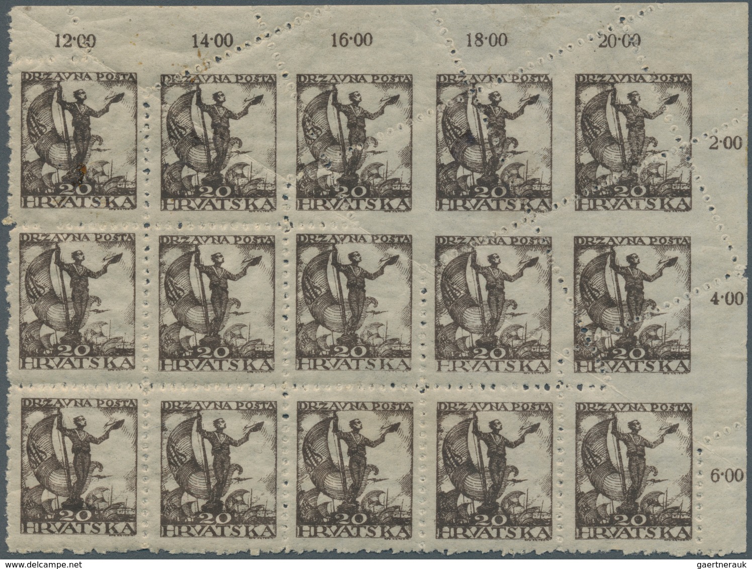 Jugoslawien: 1919 (15 Jan). “Allegory” Definitives (“Sailor With Standard”). 20(f) Brown, Perf L11½, - Neufs