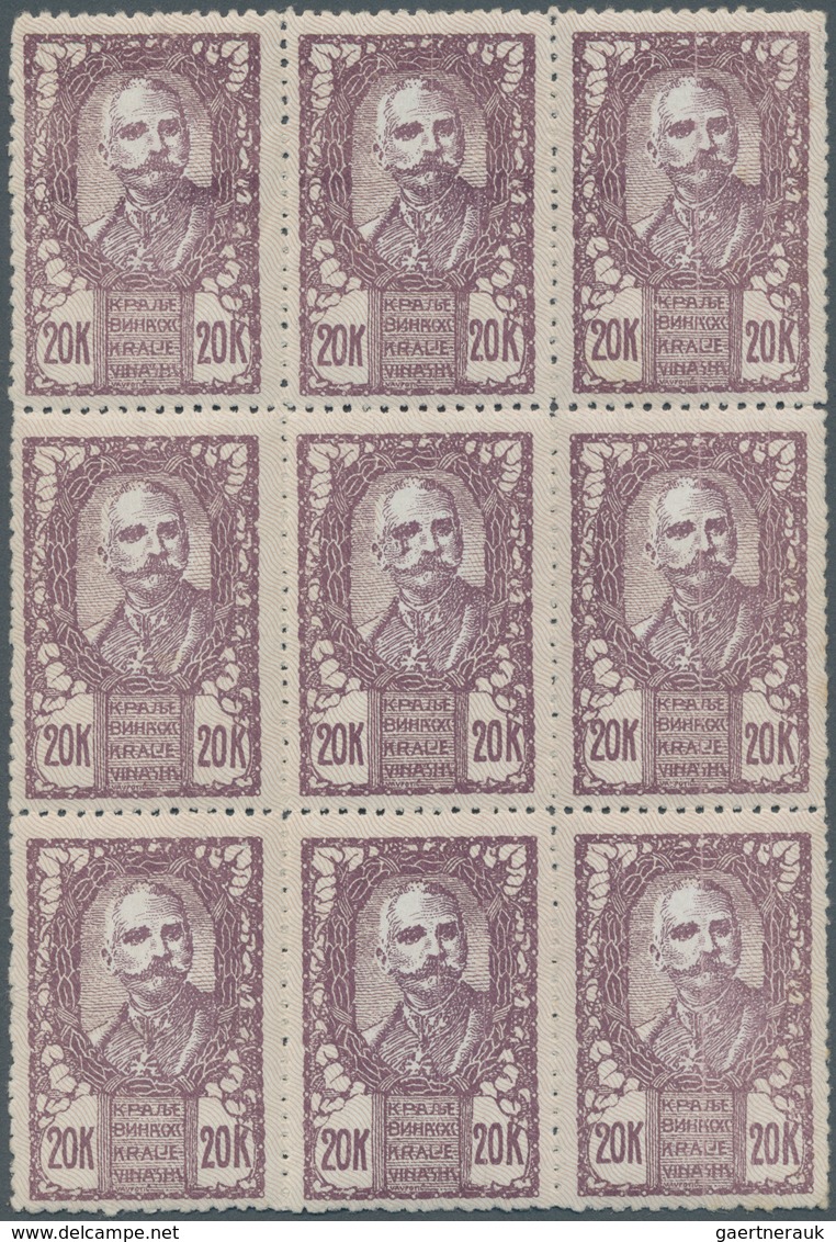 Jugoslawien: 1920 (15 May). “Chainbreakers”. King Peter I High Value. 20K Purple/flesh (burelage Of - Unused Stamps