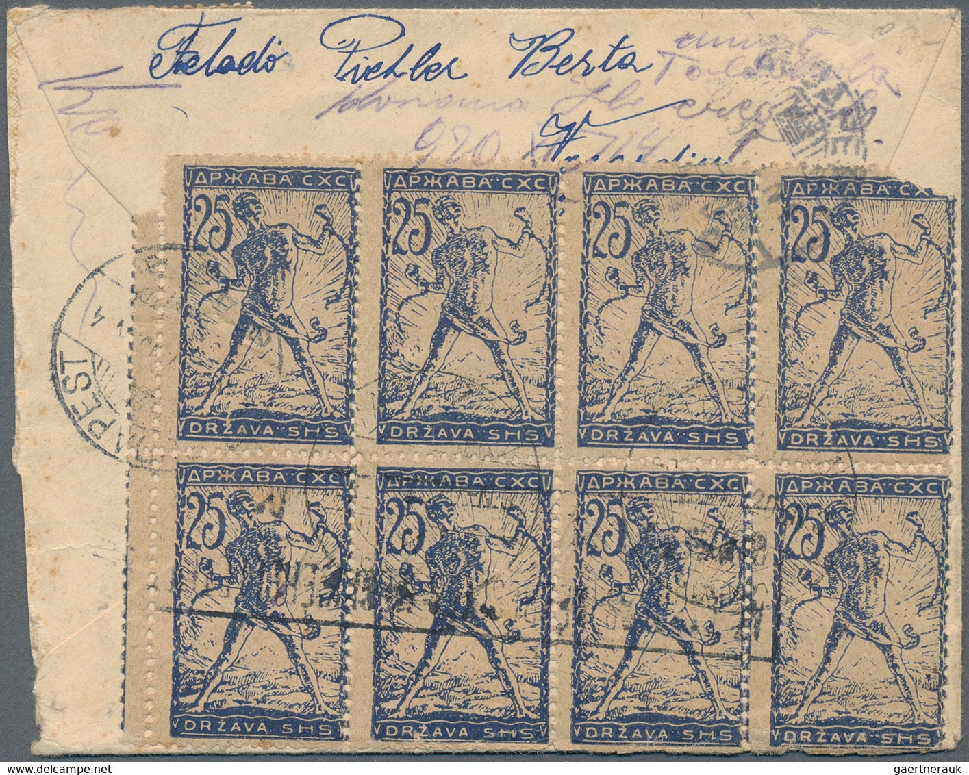 Jugoslawien: 1920 Smaller Letter Registered And Despatched Express To BUDAPEST Franked With 5p Olive - Unused Stamps