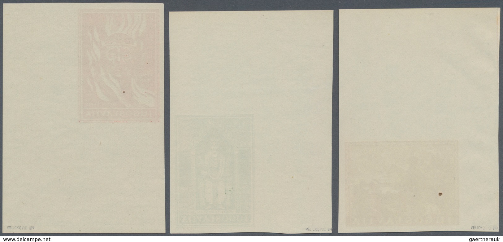 Jugoslawien: 1940. Zagreb Postal Employees' Fund. 50 P + 50 P Orange Brown, 1d+1d Green, 1d50+1d50 S - Unused Stamps