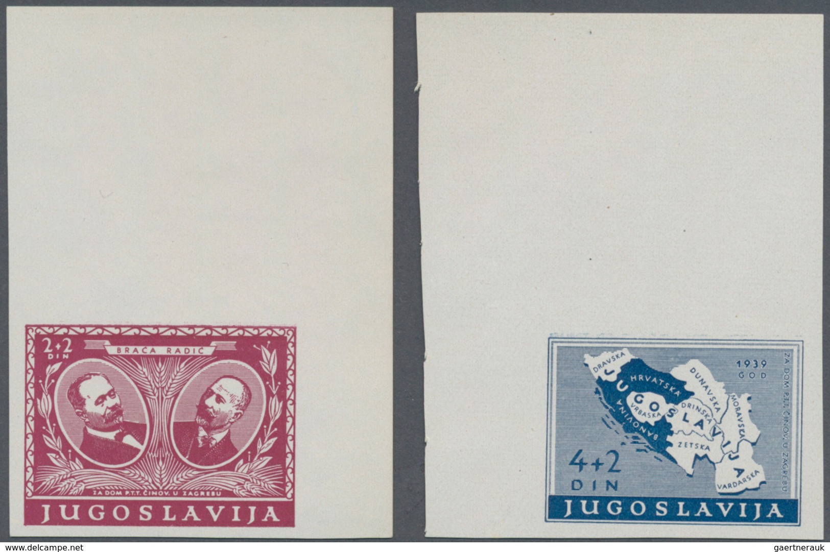 Jugoslawien: 1940. Zagreb Postal Employees' Fund. 50 P + 50 P Orange Brown, 1d+1d Green, 1d50+1d50 S - Unused Stamps