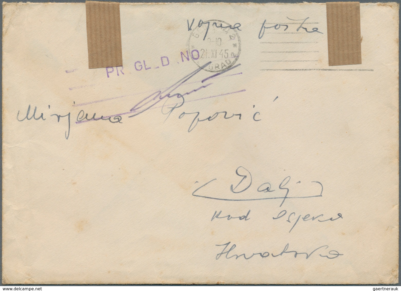Jugoslawien: 1945. Letter With Full Contents, Written By Fighter Pilot Stationed At Base In Skopje " - Unused Stamps