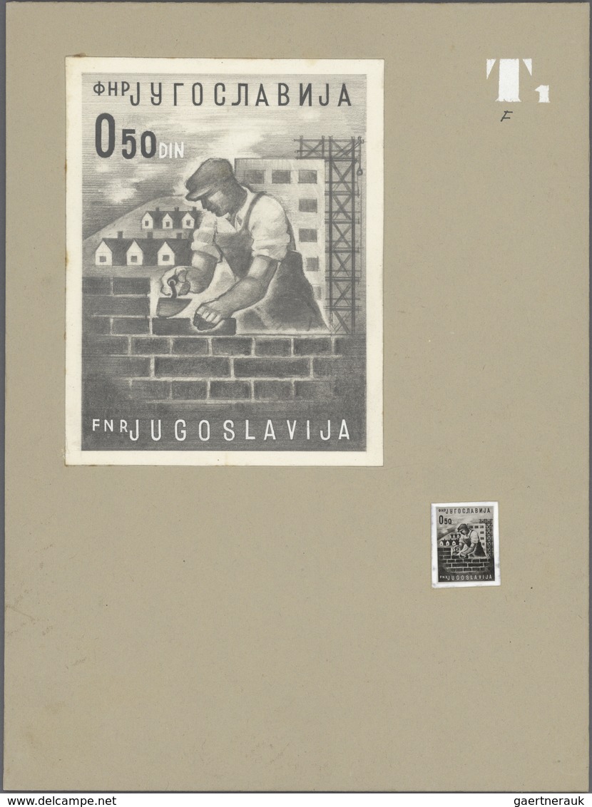 Jugoslawien: 1950. Definitive Issue. Artist's Works: 0.50 DIN, Pencil Drawing, In Shades Of Grey On - Unused Stamps