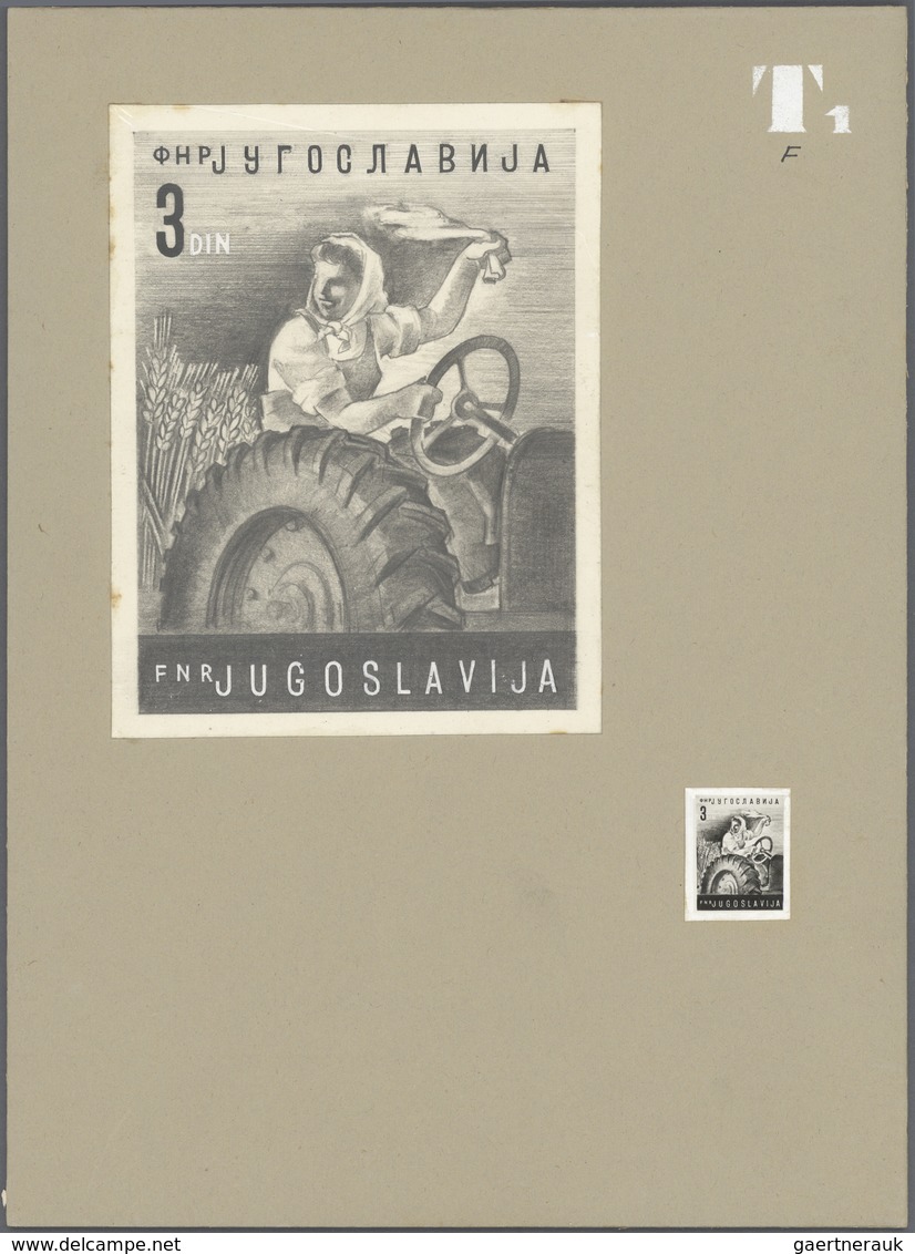 Jugoslawien: 1950. Definitive Issue. Artist's Works: 0.50 Din, Pencil Drawing, In Shades Of Grey On - Unused Stamps