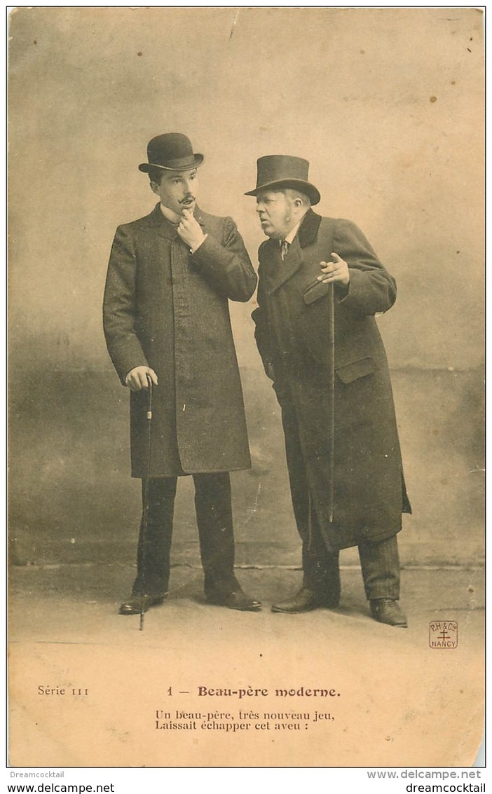 WW FANTAISIE. Série Complète De 5 Cpa Sur " Beau-Père Moderne " 1904 - Hommes