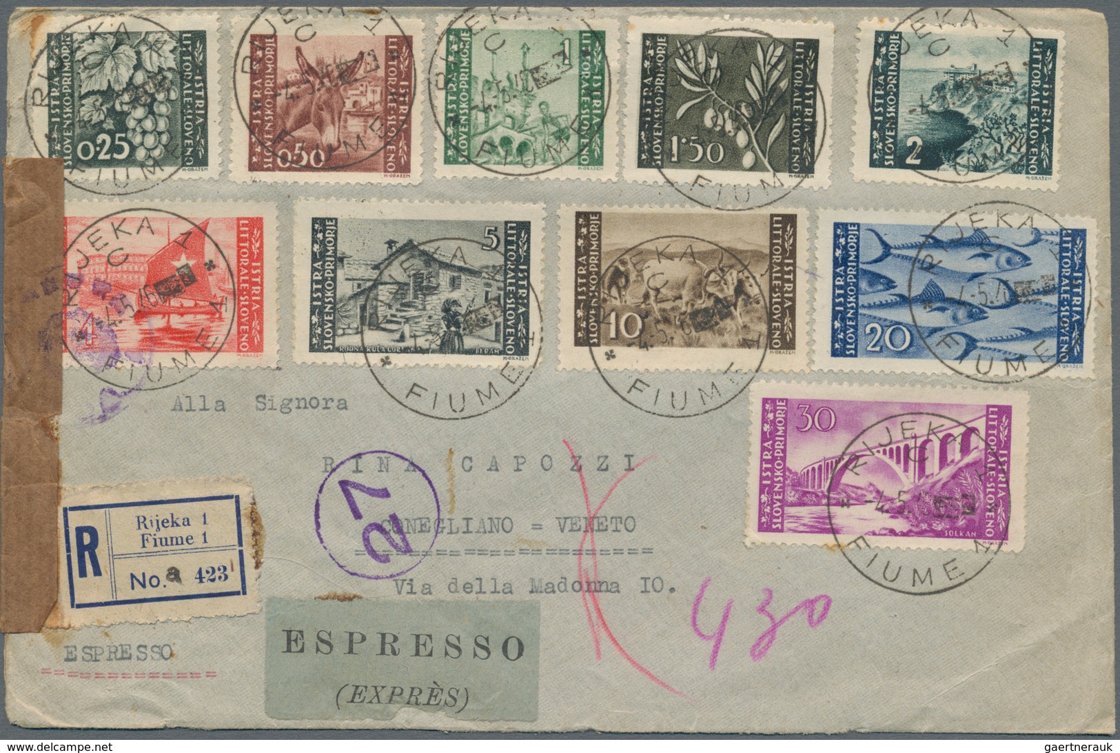 Jugoslawien - Volksrepubliken 1945: Istrien Und Slow. Küstenland: 1946, 0,25 L - 30 L Definitives, C - Other & Unclassified