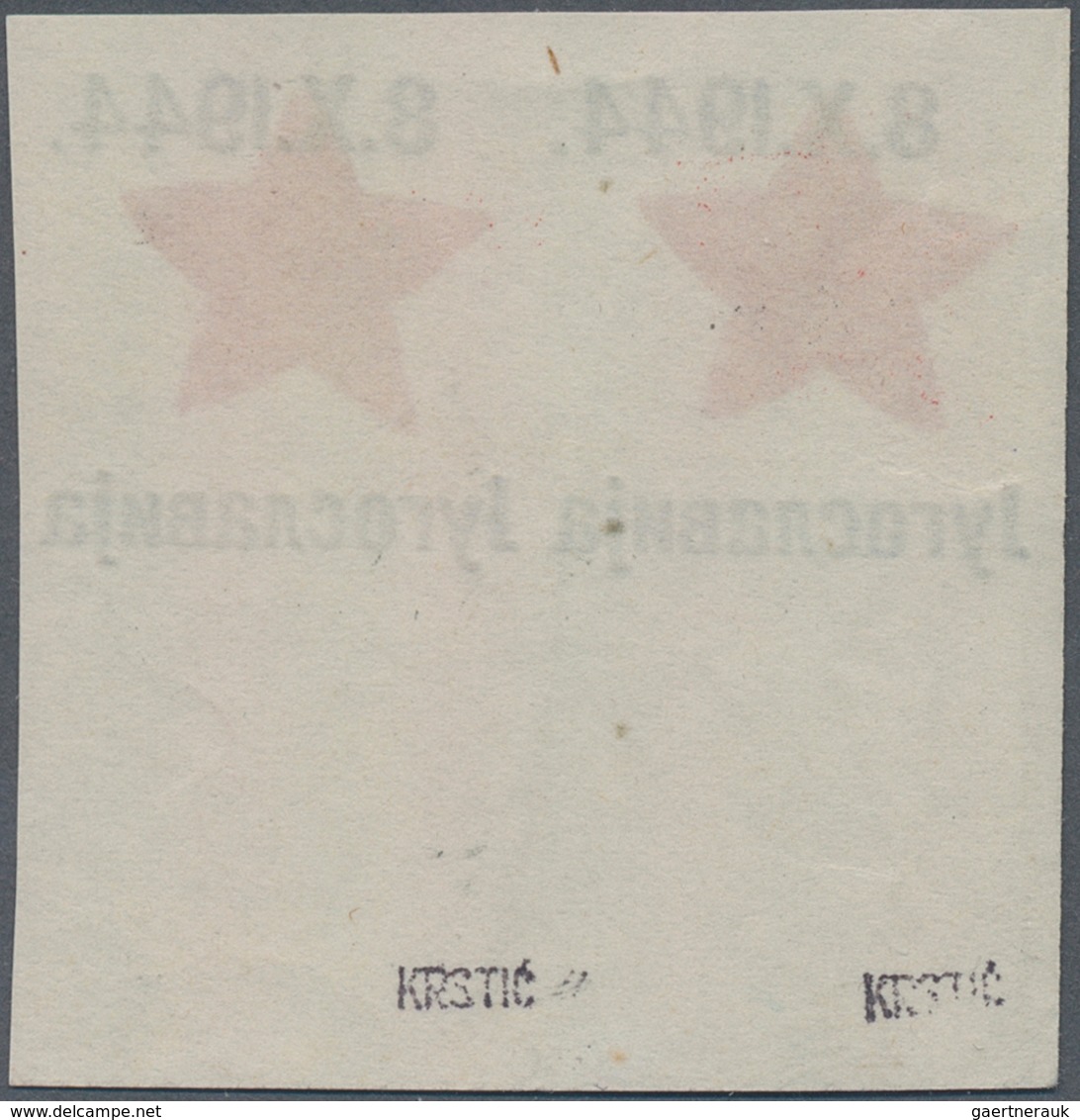 Jugoslawien - Volksrepubliken 1945: Serbien: 1944, Proof Of The Surcharge "8.X.1944. Jugoslavija + R - Serbia