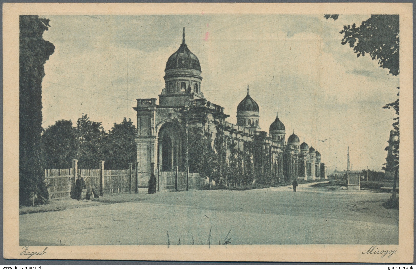 Kroatien: 1918 (ca). Picture Post Card Of 'The Mirogoj, Zagreb' Addressed To France Cancelled 'Armee - Croatia