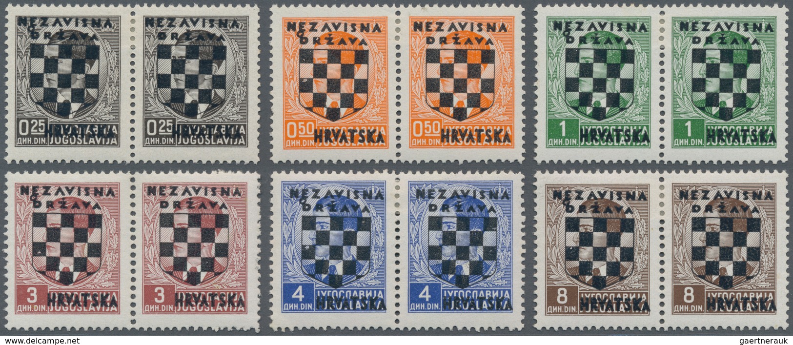 Kroatien: 1941 (21 Apr.). 2nd Croatian Provisionals. King Peter II Last Definitive Issue Overprinted - Croatia