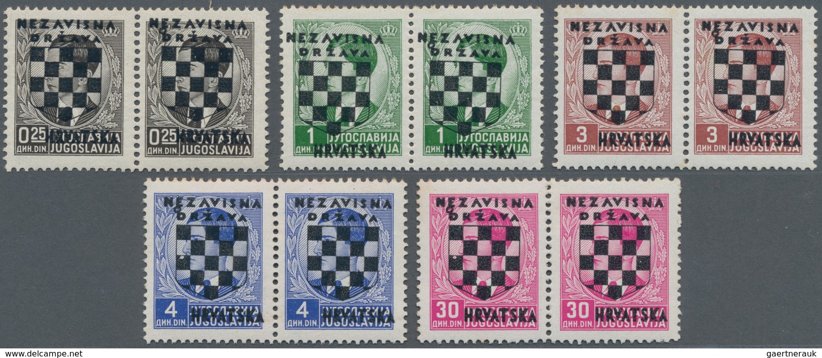 Kroatien: 1941, 2nd Croatian Provisionals, King Peter II Last Definitive Issue Overprinted "NEZAVISN - Croatie