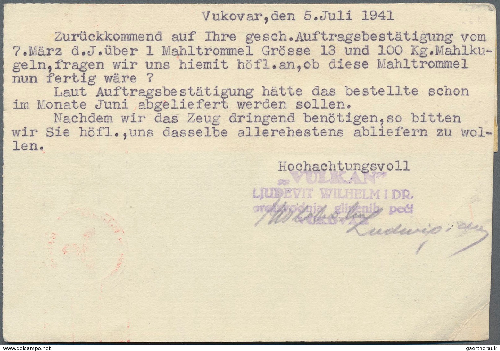 Kroatien: 1941, Business Card Franked With No. 10 In Mixed Franking With Double Piece Peter II Witho - Kroatien