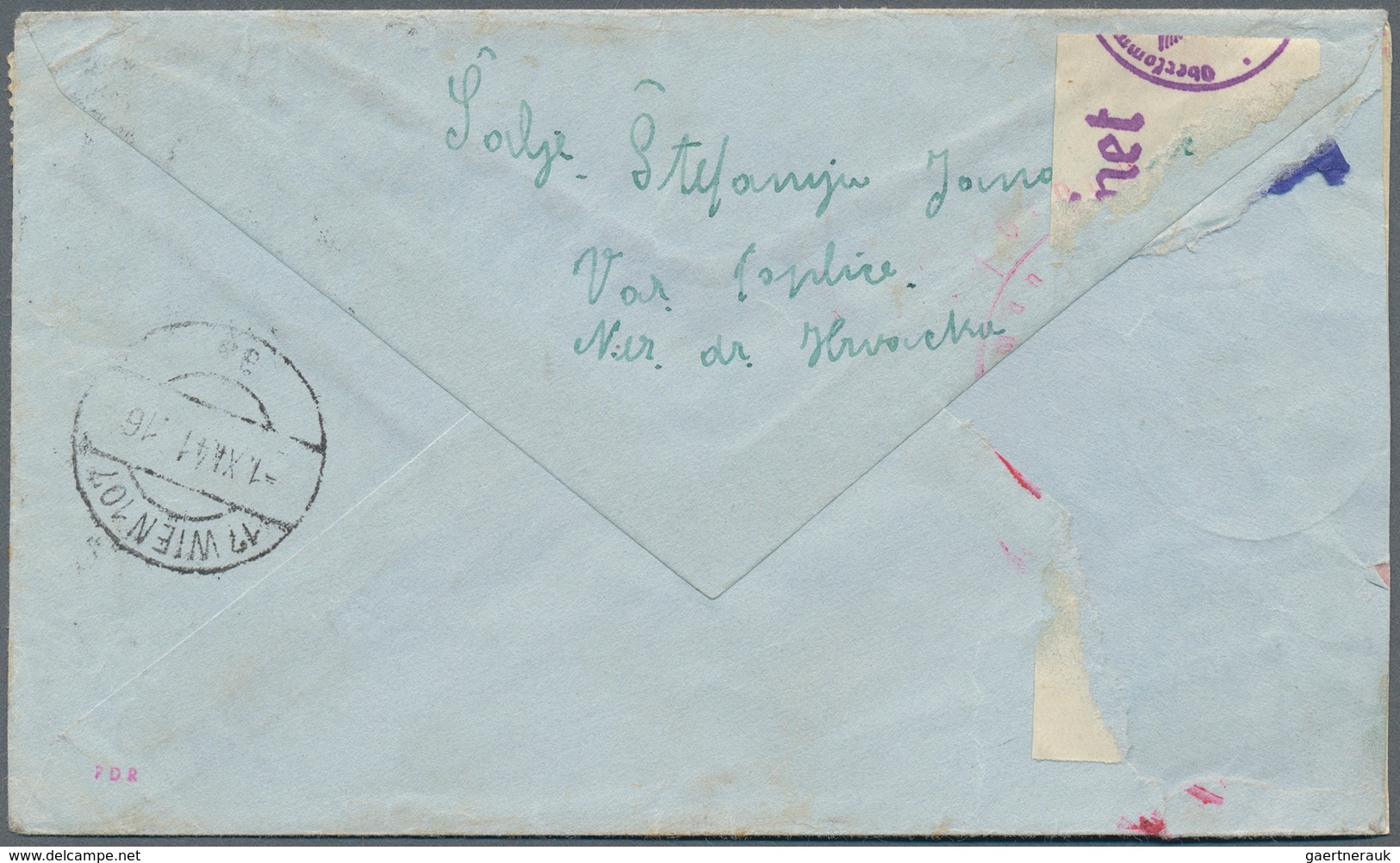 Kroatien:  1941. Registered Letter To An Address In Vienna, MIXED FRANKING, 0.50D Orange (Michel 10) - Croatie