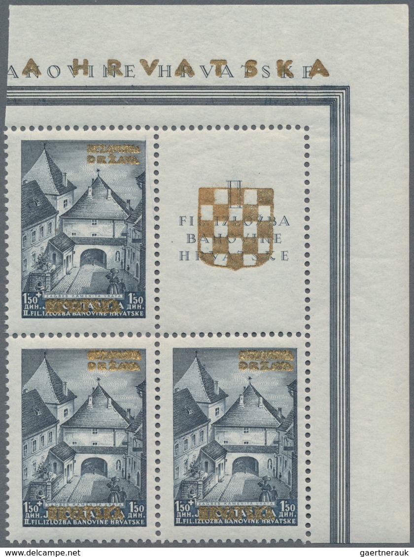 Kroatien: 1941 (10 May). "Gold Provisionals". Yugoslav Stamps Prepared For The Slavonski Brod Nation - Croatie